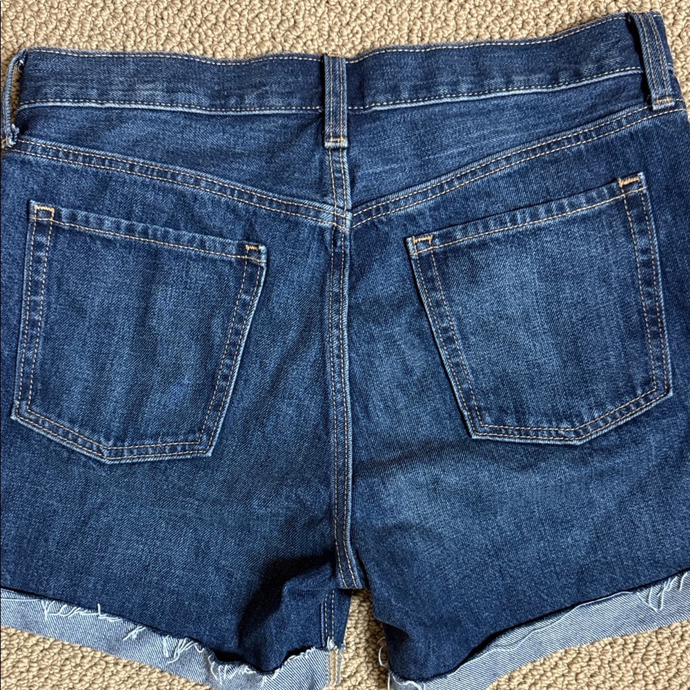 Old Navy Women's Dark Blue Jean High rise slouchy straight Shorts - Picture 7 of 7